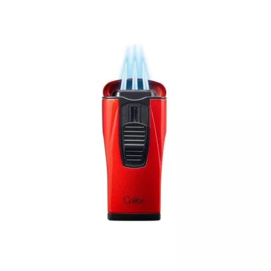 Colibri Monaco Metallic Red hármas piramis lángú szúrólángos szivar öngyújtó – piros