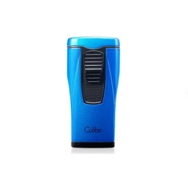 Colibri Monaco Metallic Blue hármas piramis lángú szúrólángos szivar öngyújtó – kék