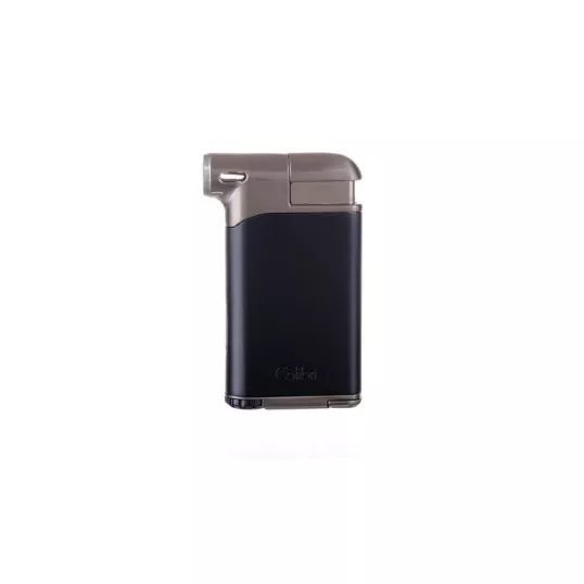 Colibri Pacific Black Gunmetal, oldalsó lánggal égő pipagyújtó kihúzható tömködővel, fekete és szürke