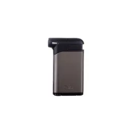 Colibri Pacific Gunmetal Black, oldalsó lánggal égő pipagyújtó kihúzható tömködővel, szürke és fekete 