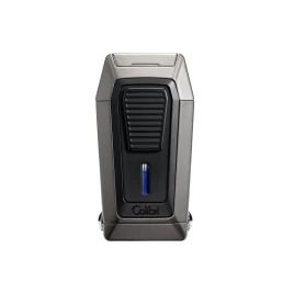 Colibri Quantum Gunmetal, tripla szúrólángos szivar öngyújtó beépített ék vágóval - sötétszürke