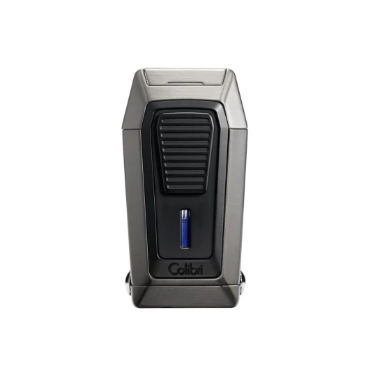 Colibri Quantum Gunmetal, tripla szúrólángos szivar öngyújtó beépített ék vágóval - sötétszürke - Colibri Quantum