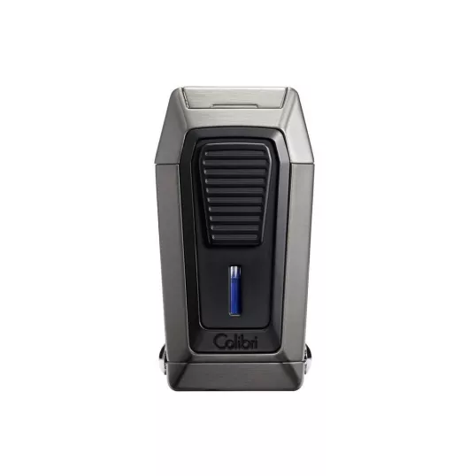 Colibri Quantum Gunmetal, tripla szúrólángos szivar öngyújtó beépített ék vágóval - sötétszürke