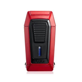 Colibri Quantum Red tripla szúrólángos szivar öngyújtó beépített ék vágóval - vörös