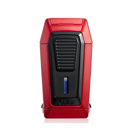 Colibri Quantum Red tripla szúrólángos szivar öngyújtó beépített ék vágóval - vörös - Colibri Quantum