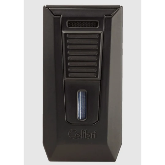 Colibri Slide Black fekete színű szivaröngyújtó dupla szúrólánggal és beépített szivarfúróval - Colibri Slide
