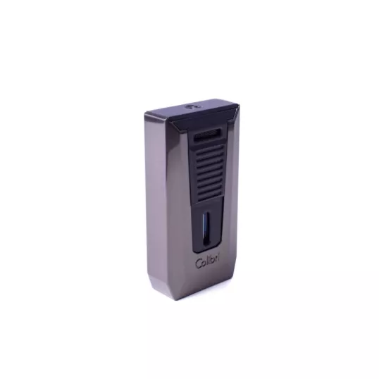 Colibri Slide Gunmetal szürke színű szivaröngyújtó dupla szúrólánggal és beépített szivarfúróval