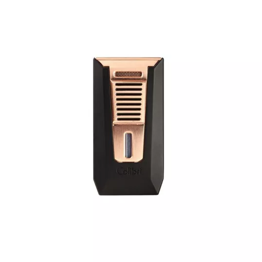 Colibri Slide Black & Rose Gold fekete és rose gold színű szivaröngyújtó dupla szúrólánggal és beépített szivarfúróval