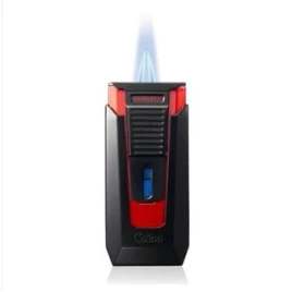 Colibri Slide Black & Red fekete és piros színű szivaröngyújtó dupla szúrólánggal és beépített szivarfúróval