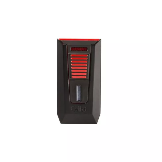 Colibri Slide Black & Red fekete és piros színű szivaröngyújtó dupla szúrólánggal és beépített szivarfúróval