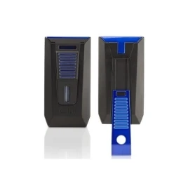 Colibri Slide Black & Blue fekete és kék színű szivaröngyújtó dupla szúrólánggal és beépített szivarfúróval