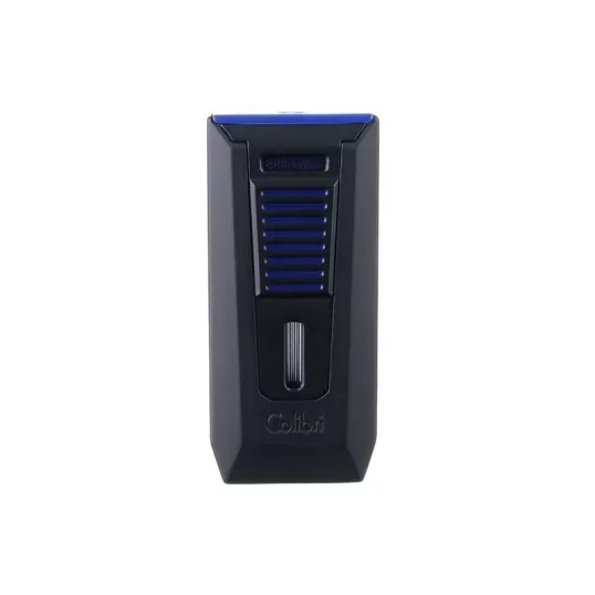 Colibri Slide Black & Blue fekete és kék színű szivaröngyújtó dupla szúrólánggal és beépített szivarfúróval