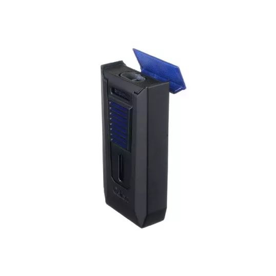 Colibri Slide Black & Blue fekete és kék színű szivaröngyújtó dupla szúrólánggal és beépített szivarfúróval