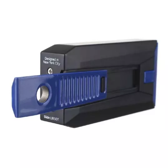Colibri Slide Black & Blue fekete és kék színű szivaröngyújtó dupla szúrólánggal és beépített szivarfúróval