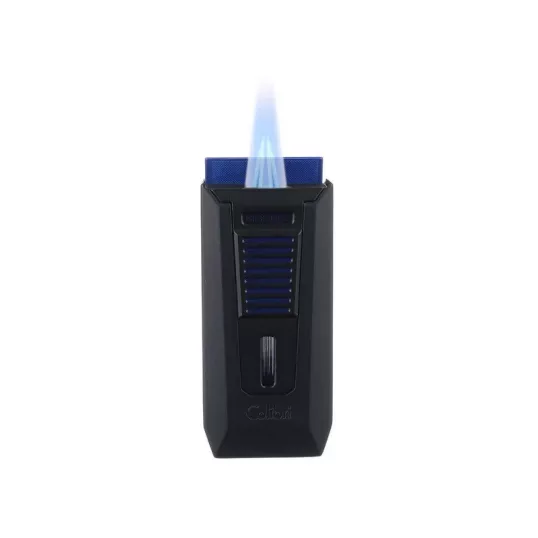 Colibri Slide Black & Blue fekete és kék színű szivaröngyújtó dupla szúrólánggal és beépített szivarfúróval