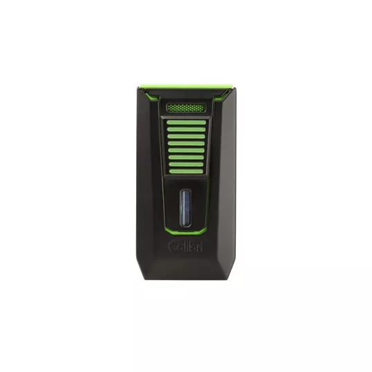 Colibri Slide Black & Green fekete és zöld színű szivaröngyújtó dupla szúrólánggal és beépített szivarfúróval