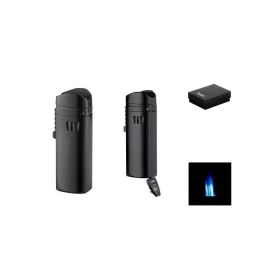 Eurojet szúrólángos szivargyújtó beépített 8mm-es szivarfúróval, használható mint szivartartó is - fekete
