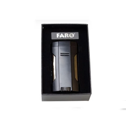 FARO 4-es szúrólángos szivar öngyújtó dupla szivarfúróval – fekete