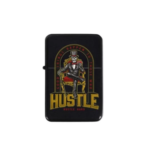 Benzines öngyújtó fekete színű - Hustle felirattal