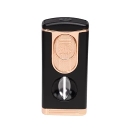 Palió PRO Trevi 3 szúrólángos szivaröngyújtó beépített V-vágóval – fekete, rozéarany