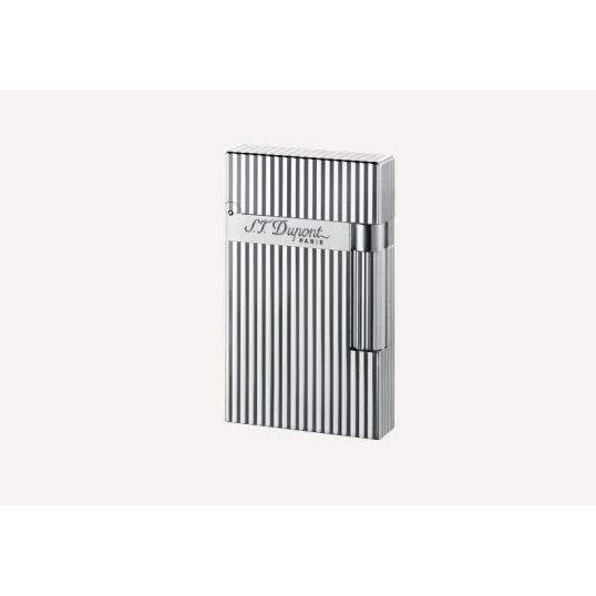 S.T. Dupont Ligne 2 ezüst guilloché szivaröngyújtó – csíkos mintával - S.T. Dupont Ligne 2