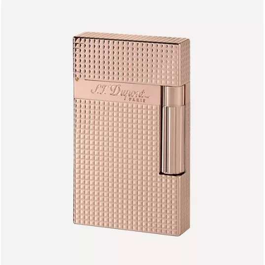 S.T. Dupont Ligne 2 Pink Gold Cote d’Azur káró mintás rózsaarany szivaröngyújtó