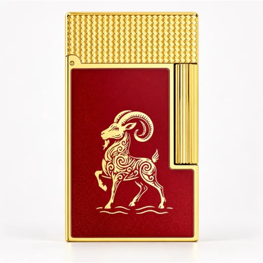 S.T. Dupont Ligne 2 Year of the Fire Goat 2027 limitált kiadású, aranyozott szivaröngyújtó - S.T Dupont Limitált termékek