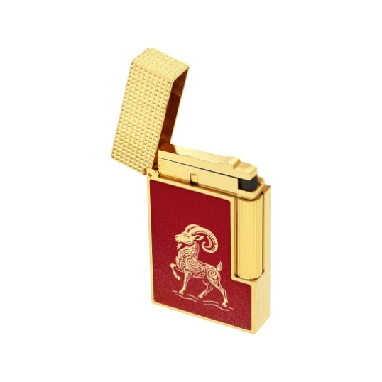 S.T. Dupont Ligne 2 Year of the Fire Goat 2027 limitált kiadású, aranyozott szivaröngyújtó - S.T Dupont Limitált termékek