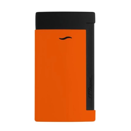 S.T. Dupont Slim 7 Fluo orange, élénk narancssárga és matt fekete színű szivar öngyújtó erős szúró lánggal