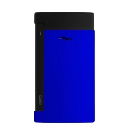  S.T. Dupont Slim 7 Fluo blue, élénk kék és matt fekete színű szivar öngyújtó erős szúró lánggal