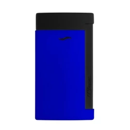  S.T. Dupont Slim 7 Fluo blue, élénk kék és matt fekete színű szivar öngyújtó erős szúró lánggal