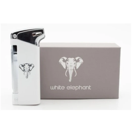 White Elephant Pro-Bo White pipagyújtó oldalsó lánggal – fehér/króm