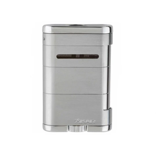 Xikar Allume Tabletop Silver, asztali szivargyújtó 3-as szúrólánggal - Ezüst szinű