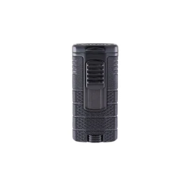 Xikar Tactical Triple Black, 3-as szúrólángos szivaröngyújtó övcsipesszel - fekete