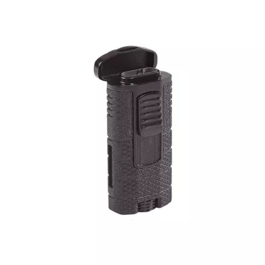Xikar Tactical Triple Black, 3-as szúrólángos szivaröngyújtó övcsipesszel - fekete