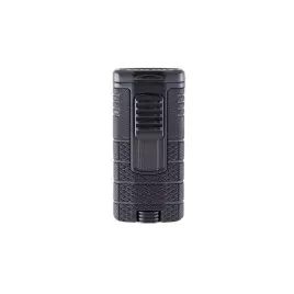 Xikar Tactical Triple Black, 3-as szúrólángos szivaröngyújtó övcsipesszel - fekete