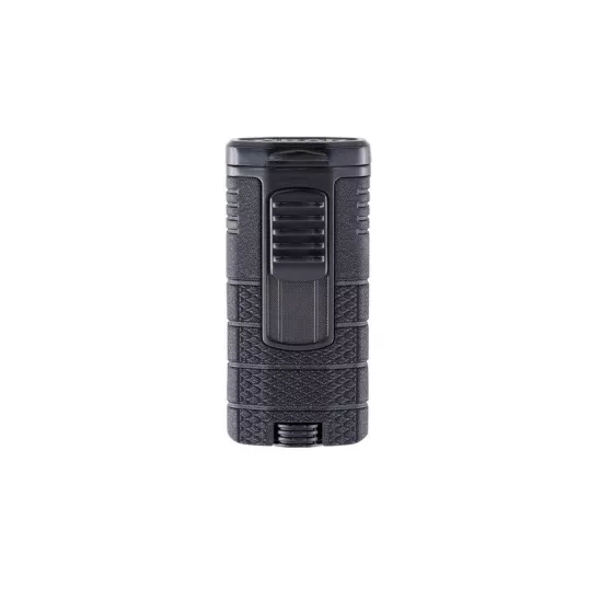 Xikar Tactical Triple Black, 3-as szúrólángos szivaröngyújtó övcsipesszel - fekete