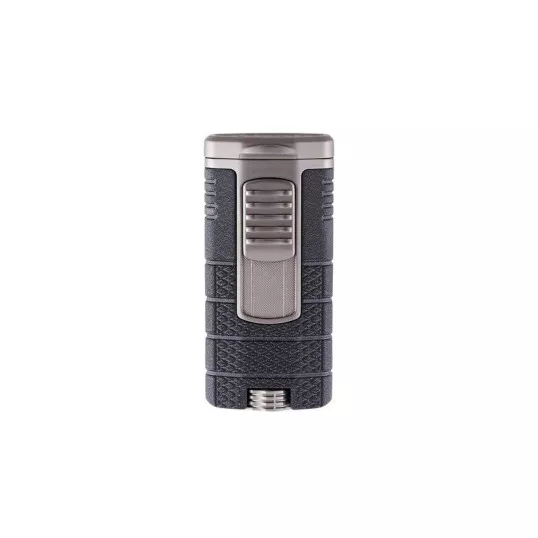 Xikar Tactical Triple Black and Gunmetal, 3-as szúrólángos szivaröngyújtó övcsipesszel