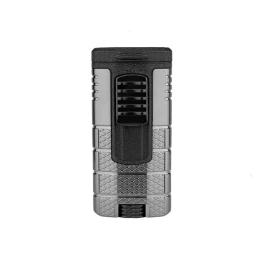 Xikar Tactical Triple Gunmetal, 3-as szúrólángos szivaröngyújtó övcsipesszel - sötét szürke