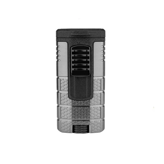 Xikar Tactical Triple Gunmetal, 3-as szúrólángos szivaröngyújtó övcsipesszel - sötét szürke - Xikar Tactical Triple-Jet