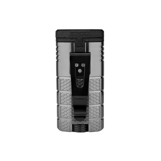 Xikar Tactical Triple Gunmetal, 3-as szúrólángos szivaröngyújtó övcsipesszel - sötét szürke - Xikar Tactical Triple-Jet