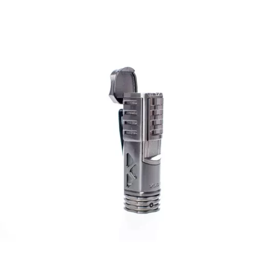 XIKAR Tactical 1 Gunmetal szúrólángos szivar gyújtó övcsipesszel - sötét szürke
