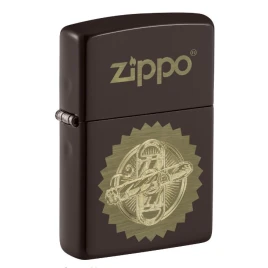 Zippo benzines vihargyújtó – barna, arany szivar és szivarvágó mintával