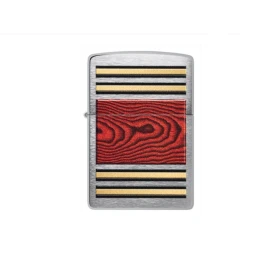 Zippo ajándék szett – Vörös faerezet mintás benzines öngyújtó, 125 ml Zippo benzin és Zippo tűzkő készlet díszdobozban