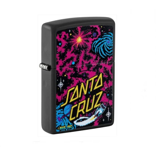 Zippo matt fekete benzines öngyújtó – Santa Cruz Cosmic grafikával - Benzines öngyújtók