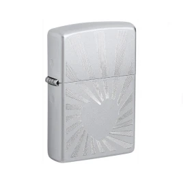 Zippo szálcsiszolt króm benzines öngyújtó – Sugárzó szeretet mintával