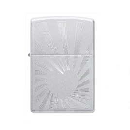 Zippo szálcsiszolt króm benzines öngyújtó – Sugárzó szeretet mintával