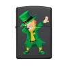 Zippo matt fekete benzines öngyújtó – „Dabbing Leprechaun” kobold mintával
