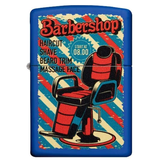 Zippo benzines öngyújtó – Barbershop retro mintával
