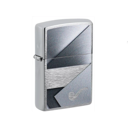 Zippo Pipe Metallic Design Brushed Chrome pipaöngyújtó - Minőségi pipás öngyújtó